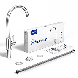 Avis Cecipa max Robinet de Cuisine - Robinet d'évier de Cuisine à eau froide - Acier Inoxydable Brossé + Distributeur de Savon de Cuisine Brossée