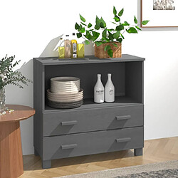 Maison Chic Buffet,Meuble de Rangement,commode pour salon,Cuisine HAMAR Gris foncé 85x35x80 cm Bois massif de pin -MN36679