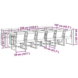 vidaXL Ensemble à manger de jardin 13 pcs noir textilène pas cher