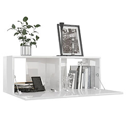 Avis Maison Chic Meuble TV scandinave - Banc TV pour salon Blanc brillant 80x30x30 cm Aggloméré -MN74730