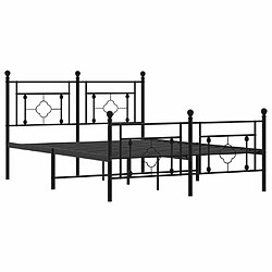 Acheter Maison Chic Cadre/structure de lit métal et tête de lit + pied de lit pour adulte - Lit Moderne Chambre noir 140x190 cm -MN62606