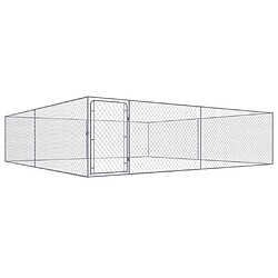 Helloshop26 Chenil extérieur cage enclos parc animaux chien extérieur pour chiens acier galvanisé 4 x 4 x 1 m 02_0000473