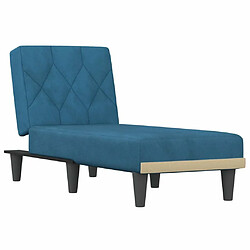 Maison Chic Chaise longue de jardin| Bain de soleil Relax | Transat bleu velours -GKD37700