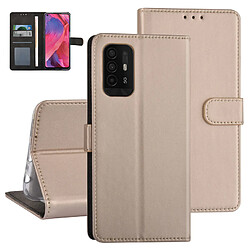 Etui fermeture magnétique pour Oppo A94 5G - Or