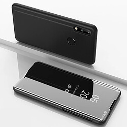 Coque en TPU + PU voir la surface du miroir de la fenêtre avec support noir pour votre Huawei P40 Lite E/Y7p