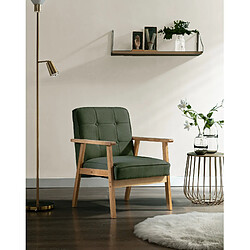 Moloo DOUGLAS - Fauteuil lounge en tissu Sauge et bois massif