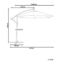 Avis Beliani Parasol déporté beige avec éclairage LED d 285 cm CORVAL