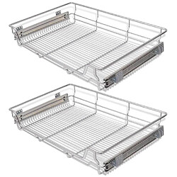 vidaXL Panier en treillis métallique 2 pcs 800 mm Argenté