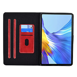 Etui en PU magnétique avec support et porte-carte pour votre Huawei MatePad 10.4 (2020)/(2022)/Honor V6 - rouge