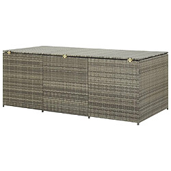 Acheter vidaXL Boîte de rangement de jardin résine tressée 180x90x70 cm gris