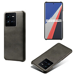 Coque en TPU + PU texture des veaux, anti-chutte pour votre Vivo iQOO 10 Pro 5G - noir