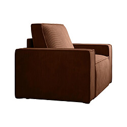 Acheter Vente-Unique Fauteuil en velours côtelé terracotta foncé AMELIA