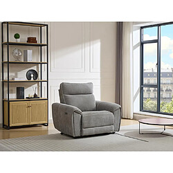 Vente-Unique Fauteuil relax électrique en tissu gris DJARALO