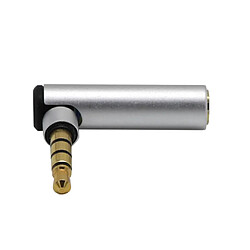 Acheter 3,5 Mm Mâle à Femelle 90 Degrés Adaptateur à Angle Droit Prise De Microphone Audio Argent