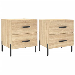 Maison Chic Lot de 2 Tables de chevet - Tables de Nuit chêne sonoma 40x35x47,5 cm