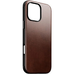 Nomad Coque pour iPhone 16 Pro Max Compatible MagSafe en Cuir Horween Marron