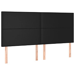 vidaXL Têtes de lit 4 pcs Noir 90x5x78/88 cm Similicuir