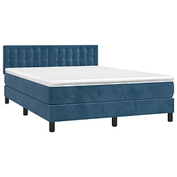 Avis Sommier à lattes LED,Cadre à lattes de lit avec matelas pour Adulte Bleu foncé 140x190 cm -MN73530