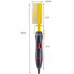 Universal Peigne électrothermique, lisseur de cheveux, boucle et ligne droite 2 dans 1 peigne triangulaire portable de voyage anti-brûlures | fer bouclé