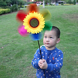 Wewoo Décoration tournante de jardin de moulin à vent de tournesol de sequins colorés de 3 PCS