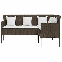 Acheter Maison Chic Ensemble de canapés en L 5pcs, Canapé droit pour salon, Sofa Relax avec coussins Résine tressée Brun -GKD662052