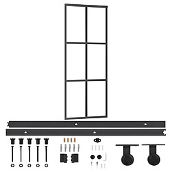 vidaXL Porte coulissante et quincaillerie Verre ESG/Aluminium 76x205cm