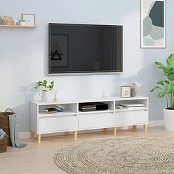 Maison Chic Meuble TV scandinave - Banc TV pour salon blanc 150x30x44,5 cm bois d'ingénierie -MN63180