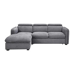 Acheter Vente-Unique Canapé d'angle gauche convertible en tissu gris ORELANA