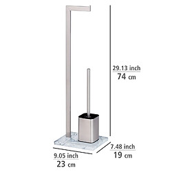 WENKO Serviteur WC Aprilia avec porte-rouleau et brosse à WC - Argent