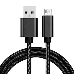 Wewoo Câble noir pour Samsung Galaxy S6 / S6 Edge / S6 + / Note 5 Edge, HTC, Sony, Longueur: 1m 1m 3A Style tissé métal tête Micro USB vers USB Data / Chargeur Câble,