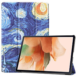 Etui en PU Impression de motifs avec support tri-pliure La peinture pour votre Samsung Galaxy Tab S7 FE SM-T730/SM-T736