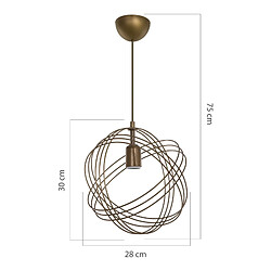 Avis Helloshop26 Lustre lampe lumière suspendu suspension hove en métal 75 cm E27 bronze patiné 03_0007509