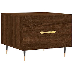 Maison Chic Table basse,Table Console Table d'appoint, Table pour salon Chêne marron 50x50x40 cm Bois d'ingénierie -MN92412