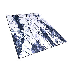 Beliani Tapis bleu et blanc 160 x 230 cm IZMIT