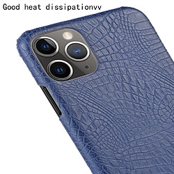 Wewoo Coque Rigide Pour iPhone 11 Pro Crocodile antichoc Texture PC + Etui PU Bleu pas cher