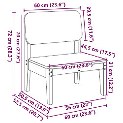 vidaXL Chaises de jardin lot de 2 60x52,5x72 cm bois massif de pin pas cher