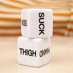 Wewoo 2 PCS Funny Sex Dice Humour Party Gambling Jeux pour adultes Toys Cuboid Blanc