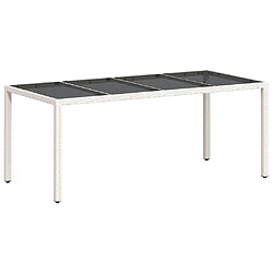 Maison Chic Table de jardin | Table d'extérieur avec dessus en verre blanc résine tressée -GKD45089