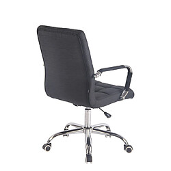 Acheter Decoshop26 Fauteuil de bureau sur roulettes hauteur réglable pivotant accoudoirs en tissu noir 10_0002469