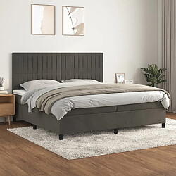 Maison Chic Lit Adulte - Lit simple Lit à sommier tapissier et matelas moelleux - Meuble de Chambre - Gris foncé 200x200cm Velours -MN33567