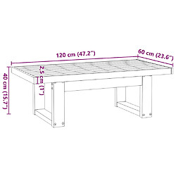 vidaXL Table basse NOAIN pieds en forme de U 120x60x40 cm massif pin pas cher