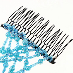 Double peigne de cheveux Clip perles magiques porte-cheveux extensible Bijoux de cheveux Bleu pas cher