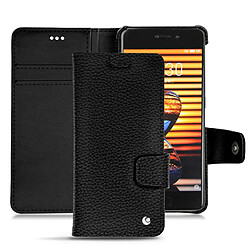 Housse cuir Meizu Pro 7 Plus - Rabat portefeuille - Ebène ( Noir / Black ) - NOREVE