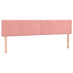 Maison Chic Lot de 2 Têtes de lit design pour chambre - Décoration de lit Rose 80x5x78/88 cm Velours -MN88161