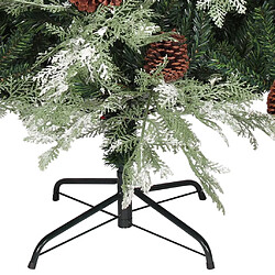 Avis vidaXL Sapin de Noël avec pommes de pin Vert et blanc 225 cm PVC et PE