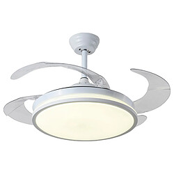 Ventilateur de plafond DUNE blanc, 4 pales escamotables, 72W LED 3000|4000|6000K, H35xP.108/50cm