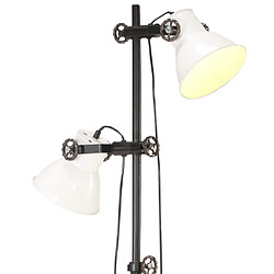 Acheter vidaXL Lampadaire avec 2 abat-jour Blanc E27 Fonte