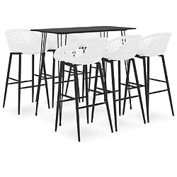 vidaXL Ensemble de bar 7 pcs Noir et blanc