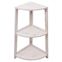 Decoshop26 Étagère d'angle 3 niveaux 80x37x37 cm MDF blanc vieilli 04_0008636