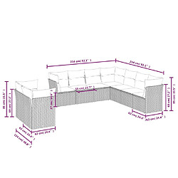 Avis Maison Chic Salon de jardin avec coussins 9 pcs | Ensemble de Table et chaises | Mobilier d'Extérieur beige résine tressée -GKD77070